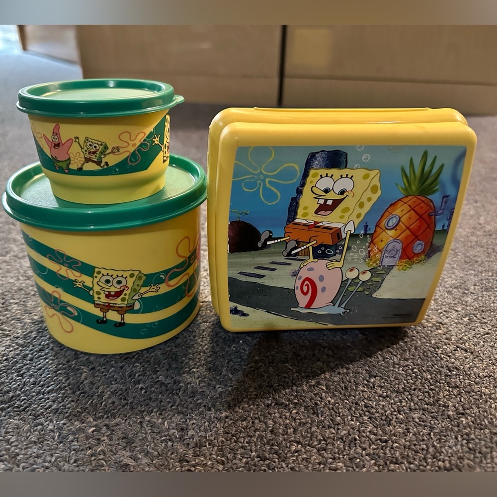 SpongeBob SquarePants 3 piece Tupperware lunch set